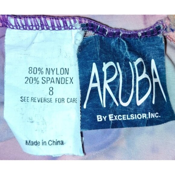 ARUBA Women's Pink Blue Size 8 Strapless One piece Swimsuit - Picture 4 of 5